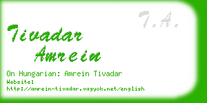 tivadar amrein business card